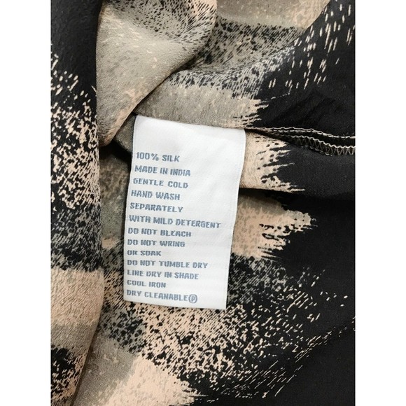 LIL Anthropology Sz 0 Silk Peach Gray Sleeveless tie Waist Tunic Shirt Dress - Picture 4 of 4